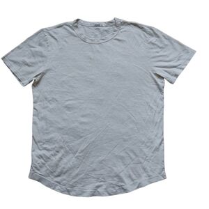 New Buck Mason Curved Hem Crew Tee – Light Sage | USA Made Size Medium